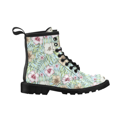 Tropical Flower Pattern Print Design TF05 Women's Boots