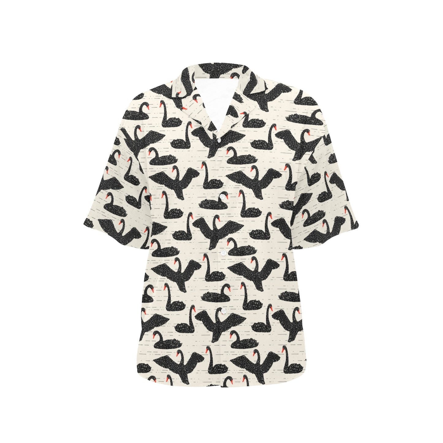 Swan Print Design LKS402 Women's Hawaiian Shirt