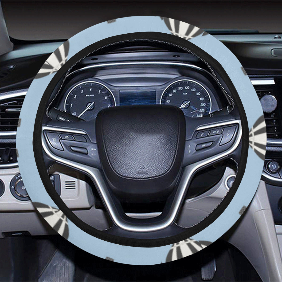 Ballon Pattern Print Design 05 Steering Wheel Cover with Elastic Edge