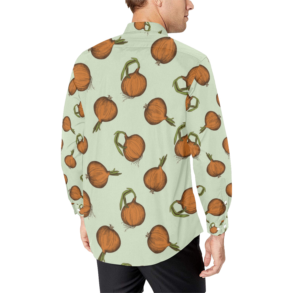 Onion Pattern Print Design A05 Men's Long Sleeve Shirt