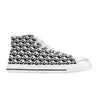 Yin Yang Print Design LKS304 High Top Women's White Shoes