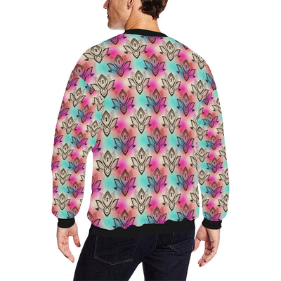 lotus Boho Pattern Print Design LO02 Men Long Sleeve Sweatshirt