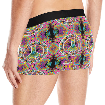 Peace Sign Pattern Print Design A03 Men's Boxer Briefs