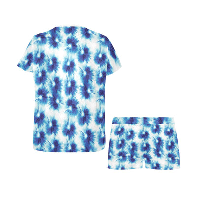 Tie Dye Blue Print Design LKS305 Women's Short Pajama Set