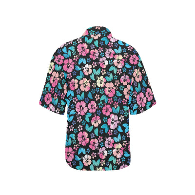 Pink Hibiscus Hawaiian Flower Women's Hawaiian Shirt