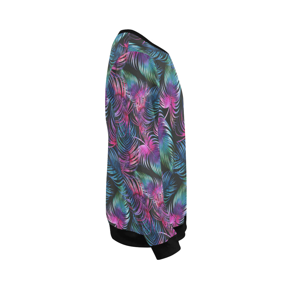 Palm Leaves Pattern Print Design PL010 Men Long Sleeve Sweatshirt