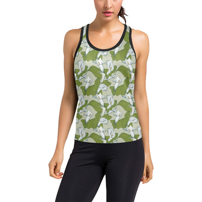 Lily Pattern Print Design LY08 Women's Racerback Tank Top
