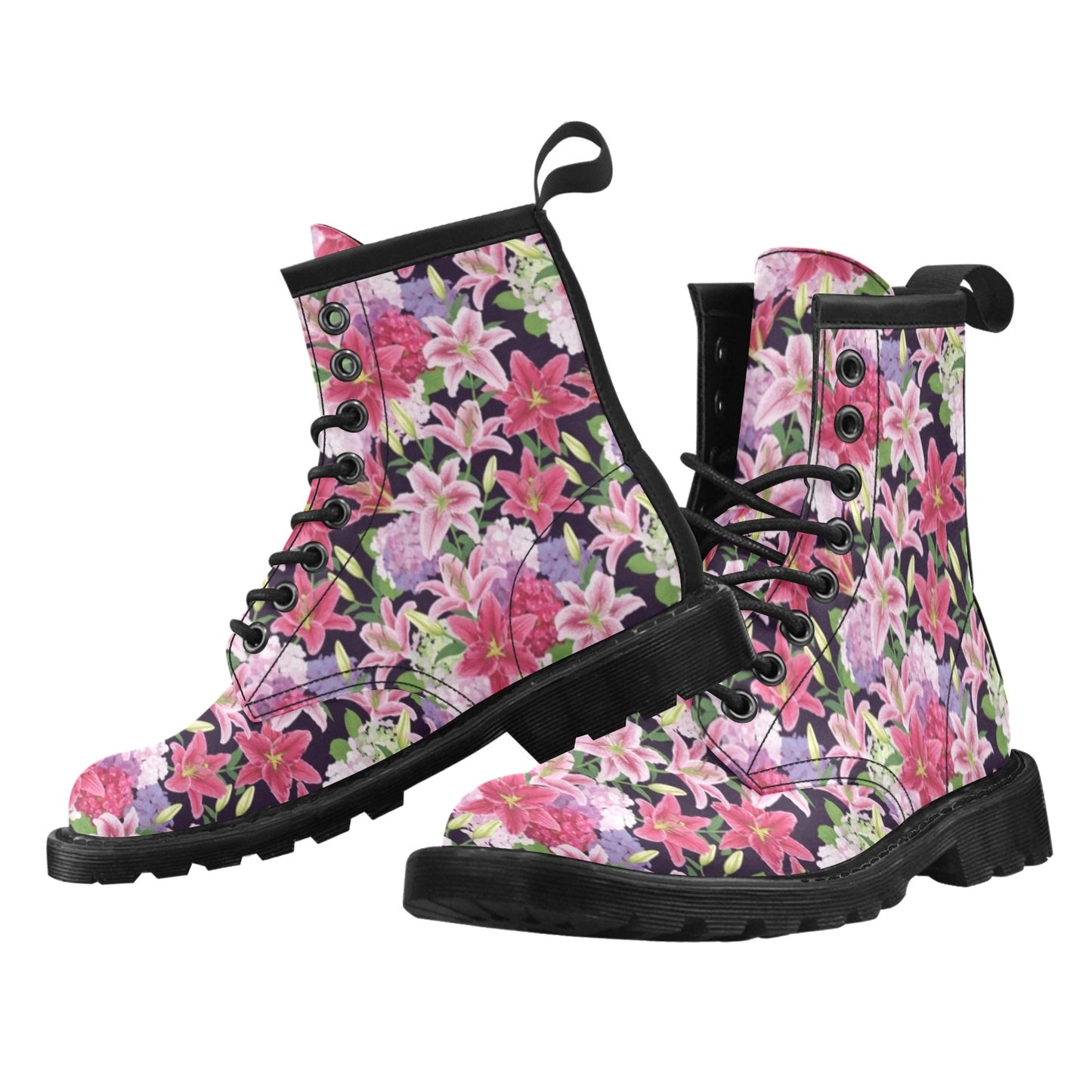 Lily Pattern Print Design LY017 Women's Boots
