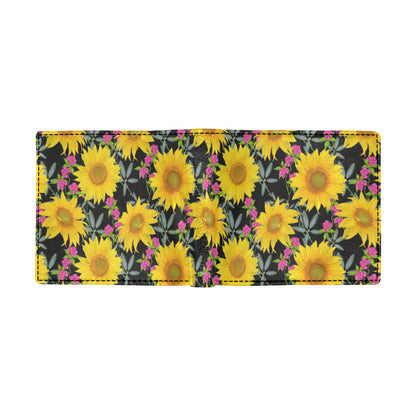Sunflower Pattern Print Design SF014 Men's ID Card Wallet