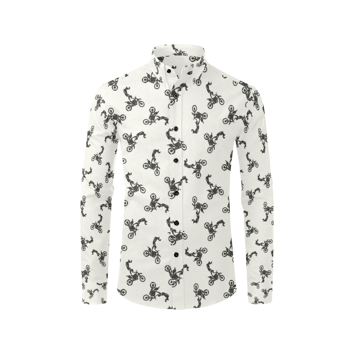 Motocross Pattern Print Design 03 Men's Long Sleeve Shirt