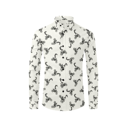 Motocross Pattern Print Design 03 Men's Long Sleeve Shirt