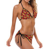 Orange Hibiscus Pattern Print Design HB026 Bikini