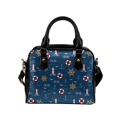 Nautical Pattern Print Design A06 Shoulder Handbag