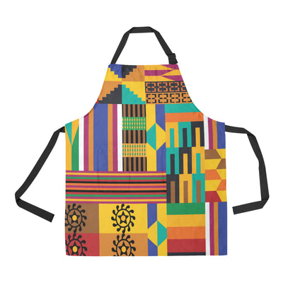 Kente Pattern Print Design 03 Apron with Pocket