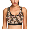 Emoji Monkey Print Pattern Sports Bra