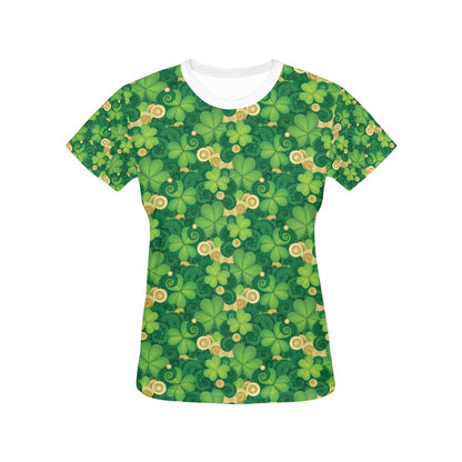 Shamrock Print Design LKS301 Women's  T-shirt