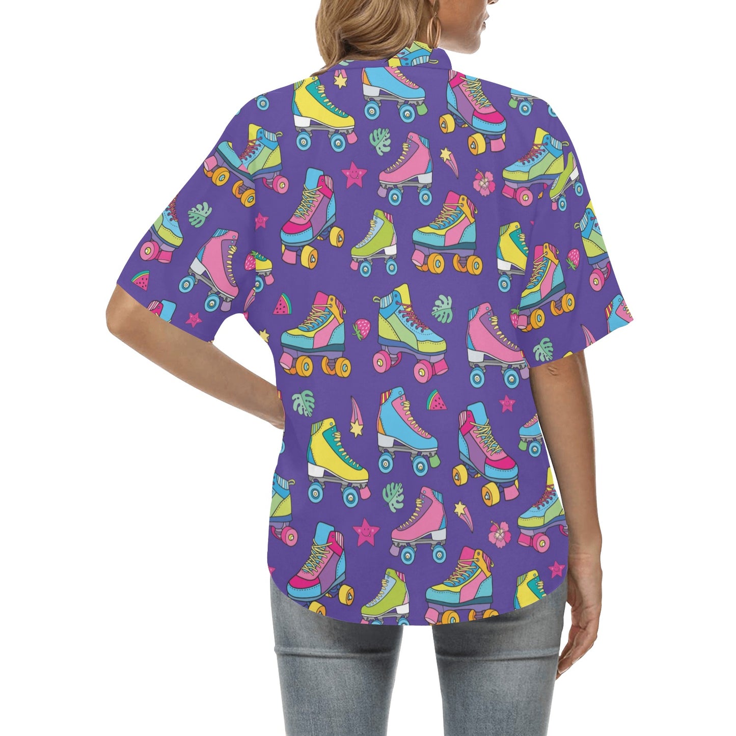 Roller skate Colorful Pattern Print Design A05 Women's Hawaiian Shirt