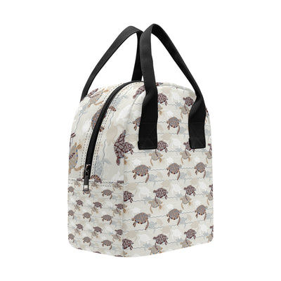 Sea Turtle Pattern Print Design T07 Insulated Lunch Bag