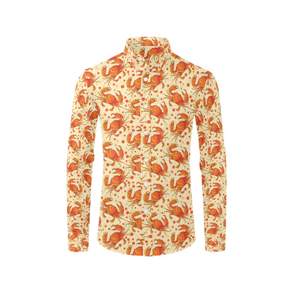 Crab Pattern Print Design 01 Men's Long Sleeve Shirt