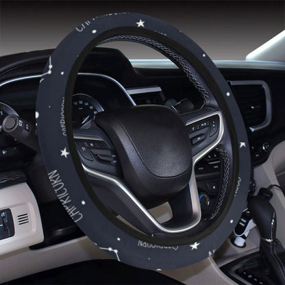 Capricorn Zodiac Pattern Print Design 01 Steering Wheel Cover with Elastic Edge