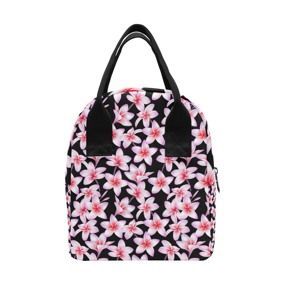 Pink Plumeria Pattern Print Design PM09 Insulated Lunch Bag