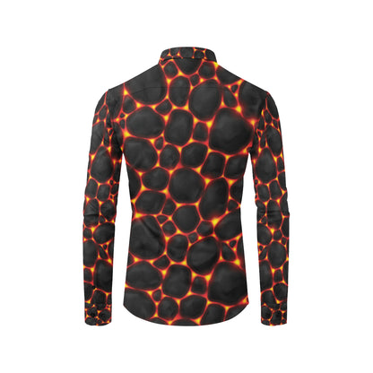 Lava Pattern Print Design 01 Men's Long Sleeve Shirt