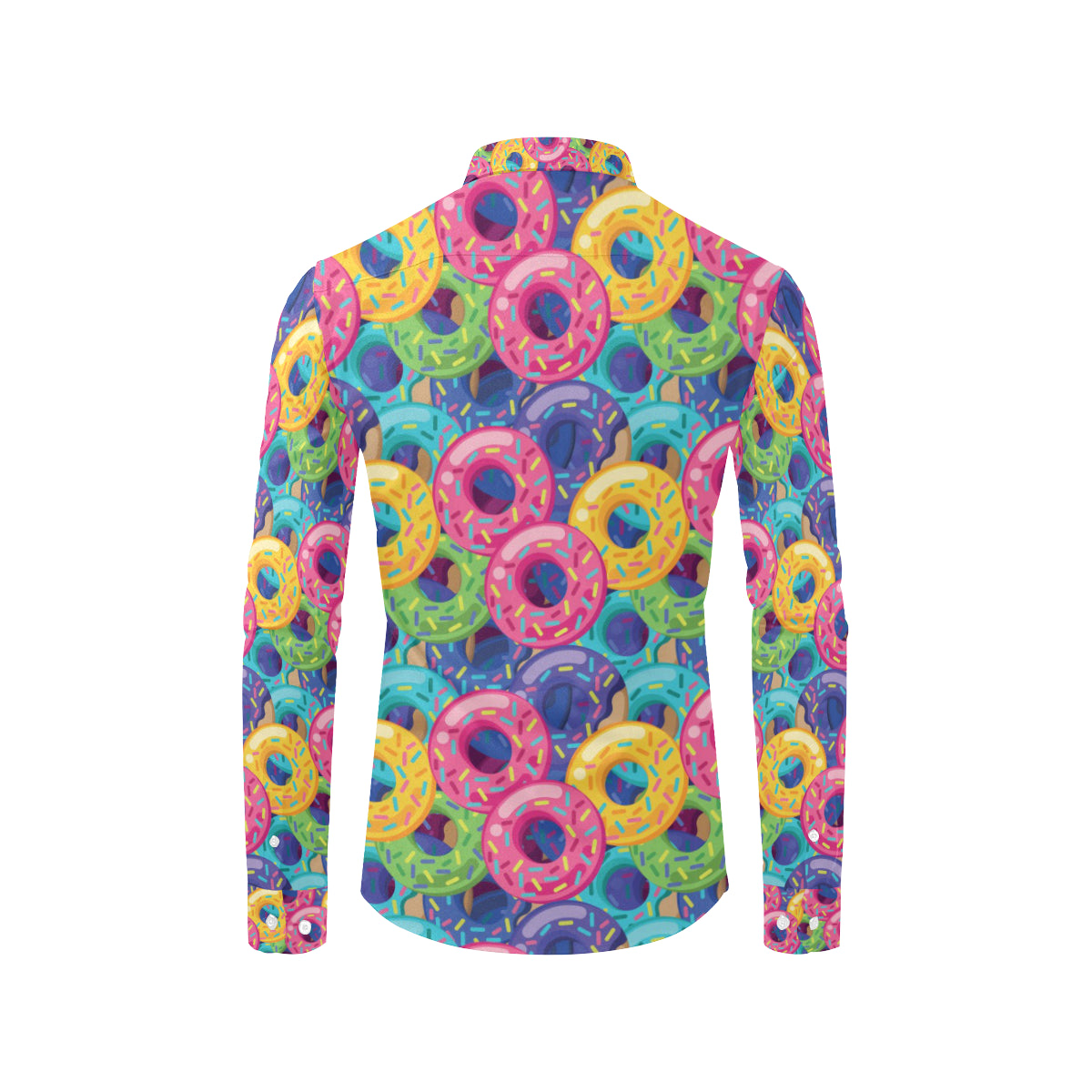 Donut Pattern Print Design DN010 Men's Long Sleeve Shirt