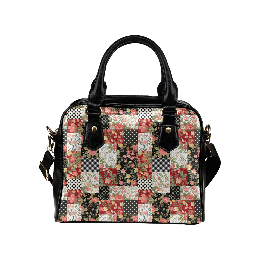 Patchwork Flower Pattern Print Design 03 Shoulder Handbag