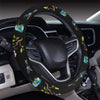 Hummingbird Flower Themed Print Steering Wheel Cover with Elastic Edge