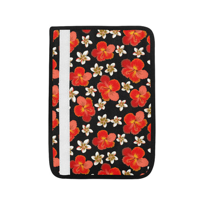 Red Hibiscus Pattern Print Design HB022 Car Seat Belt Cover