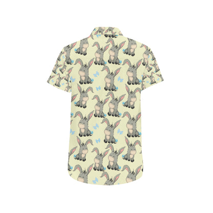 Donkey Baby Pattern Print Design 02 Men's Short Sleeve Button Up Shirt