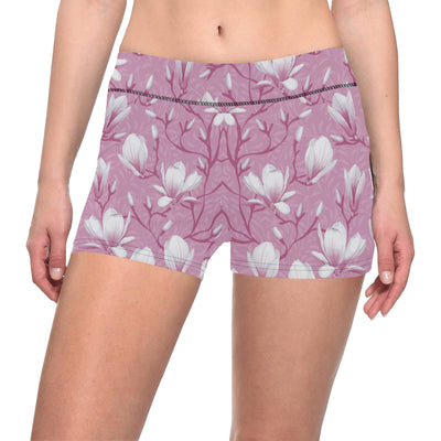 Magnolia Pattern Print Design MAG05 Yoga Shorts