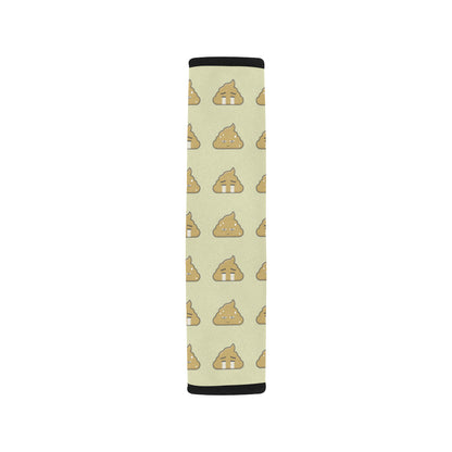 Poop Emoji Pattern Print Design A04 Car Seat Belt Cover