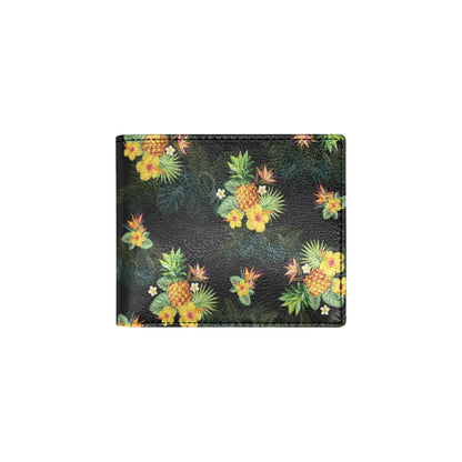 Pineapple Tropical Flower Print Pattern Men's ID Card Wallet