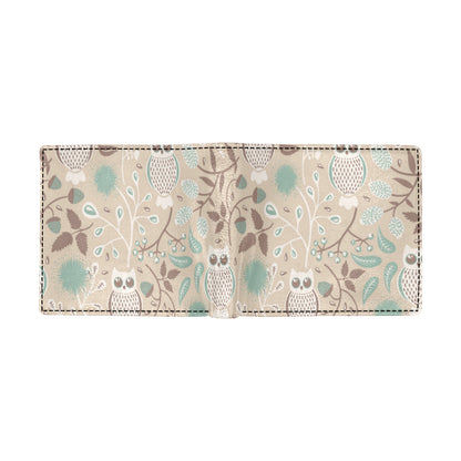 Owl Pattern Print Design A02 Men's ID Card Wallet