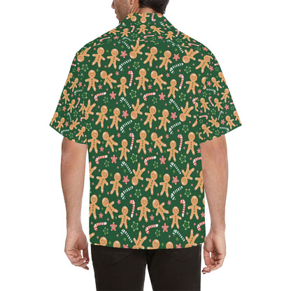 Gingerbread Pattern Print Design 04 Men's Hawaiian Shirt