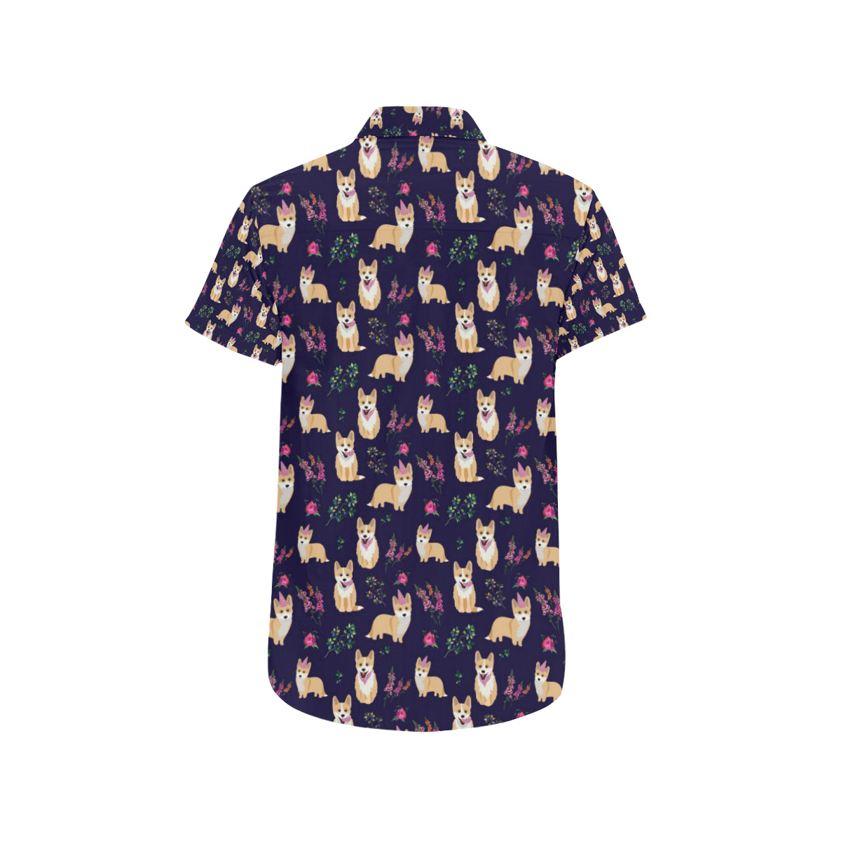 Pembroke Welsh Corgis Pattern Print Design A06 Men's Short Sleeve Button Up Shirt