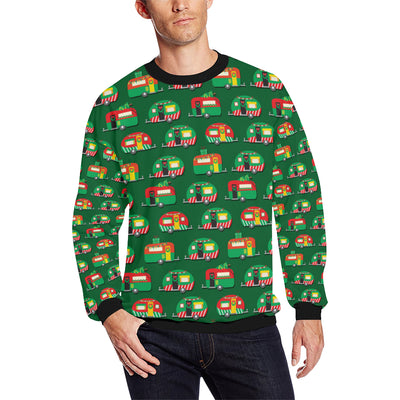 Camper Camping Christmas Themed Print Men Long Sleeve Sweatshirt