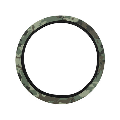 Camouflage Pattern Print Design 06 Steering Wheel Cover with Elastic Edge