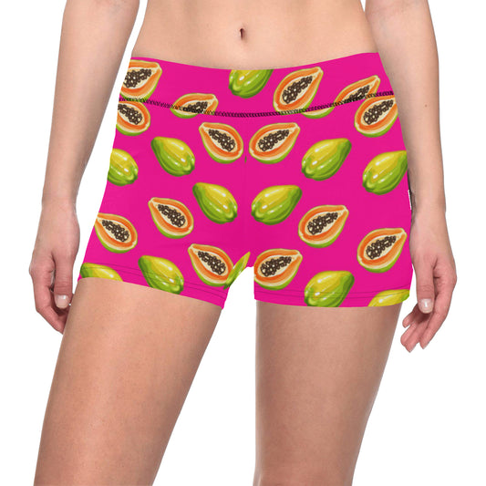 Papaya Pattern Print Design PP02 Yoga Shorts