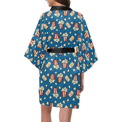 Popcorn Pattern Print Design A03 Women's Short Kimono