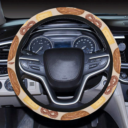 Cookie Pattern Print Design 02 Steering Wheel Cover with Elastic Edge