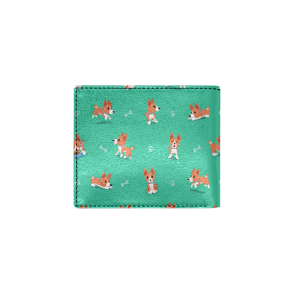 Basenji Pattern Print Design 02 Men's ID Card Wallet