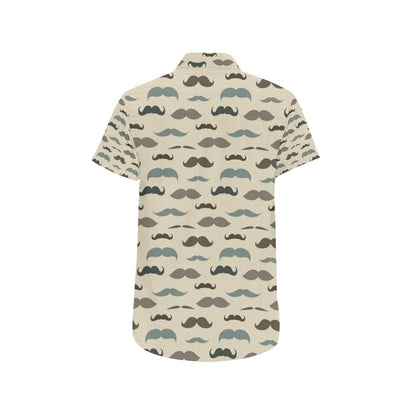 Mustache Pattern Print Design A01 Men's Short Sleeve Button Up Shirt