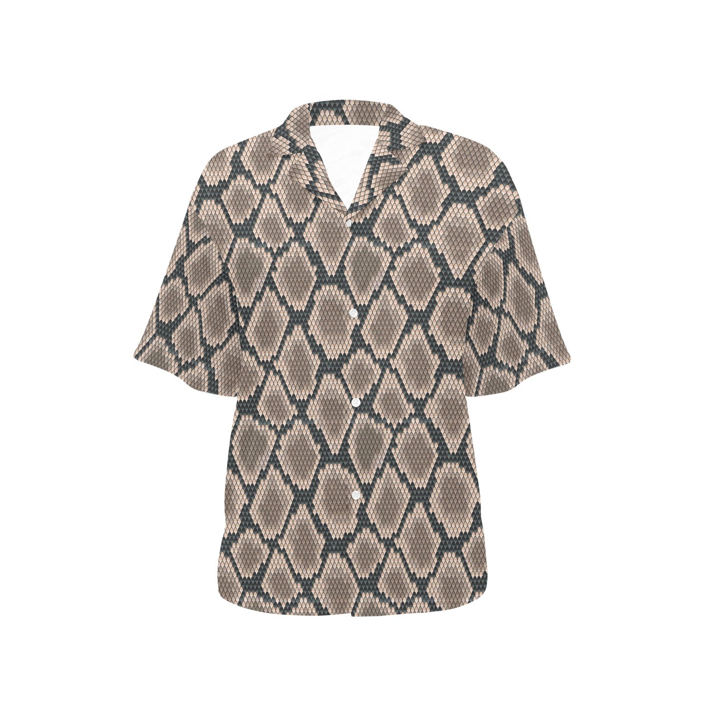 Snake Skin Design Print Women's Hawaiian Shirt