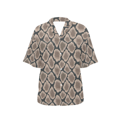 Snake Skin Design Print Women's Hawaiian Shirt