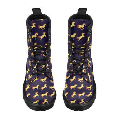 Gold Horse Pattern Women's Boots