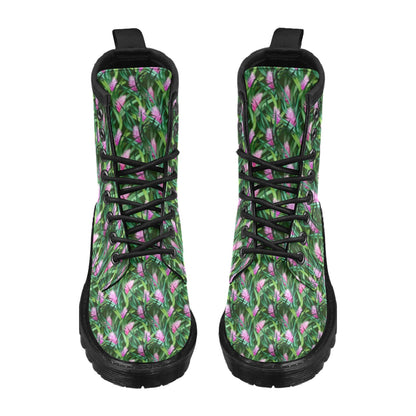 Tropical Folower Pink Heliconia Print Women's Boots