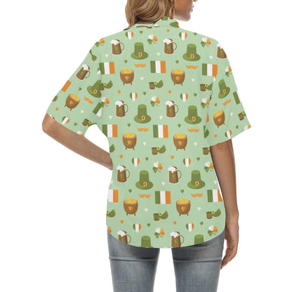 St Patricks Day Print Design LKS302 Women's Hawaiian Shirt