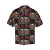 Spider Web Skull Rose Print Design LKS305 Men's Hawaiian Shirt